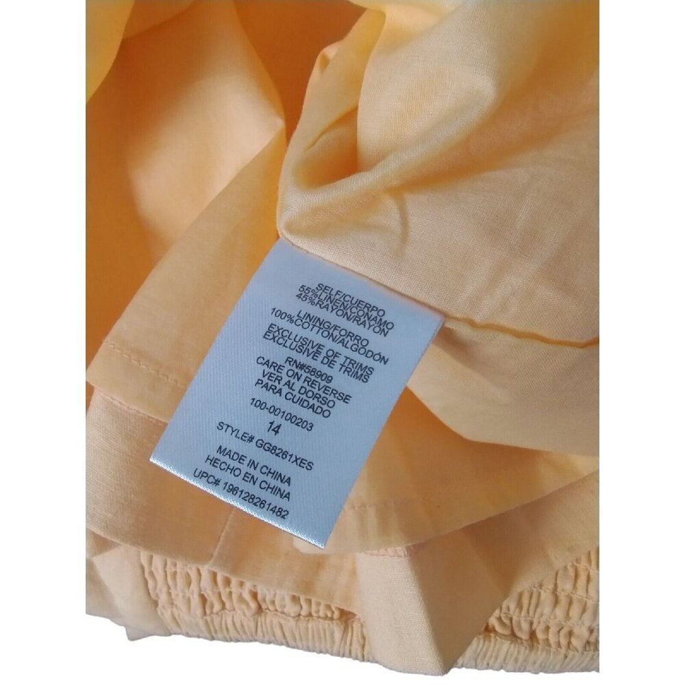 GB Misses 14 Ocean Drive Melon Tie Front Linen Blend Wrap Dress New with Tags - Picture 7 of 9